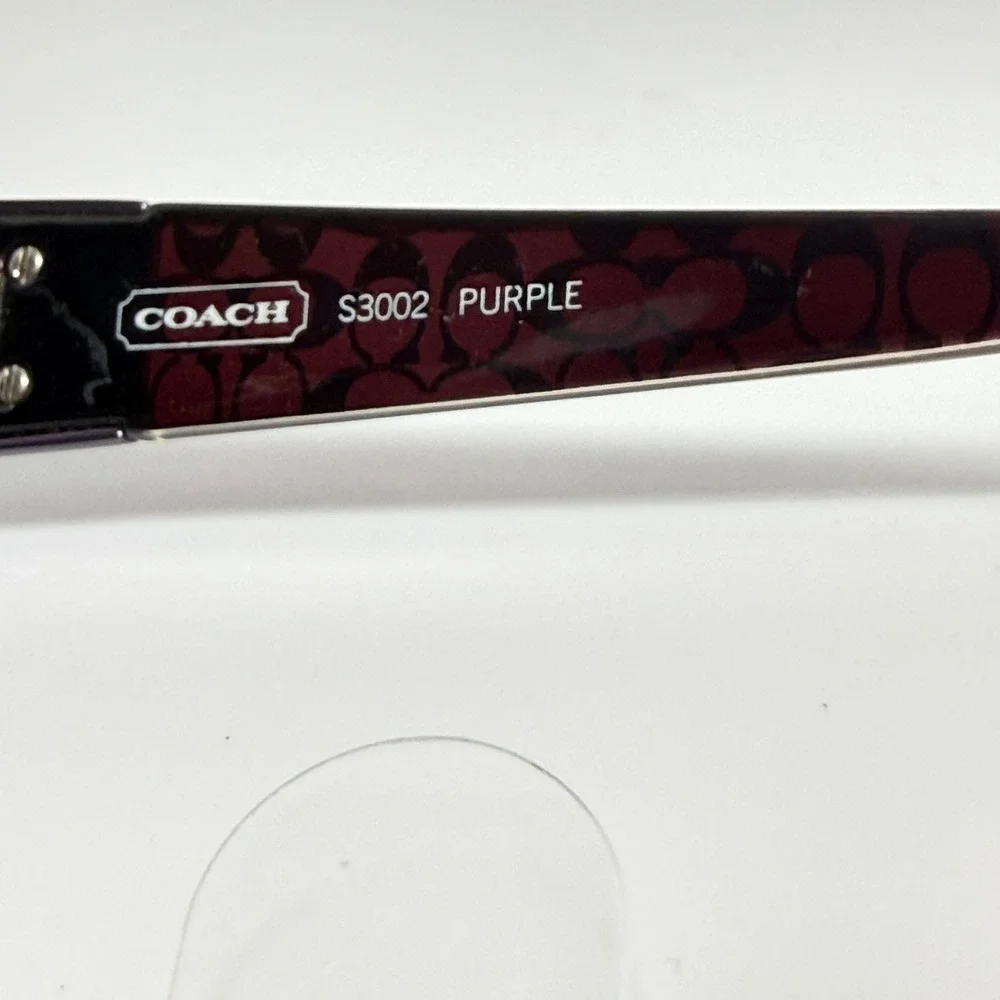 Coach S3002 Purple Signature Monogram Rectangular Eyeglasses Frames 125